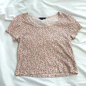 Crop Baby tee, from American Eagle in pink floral